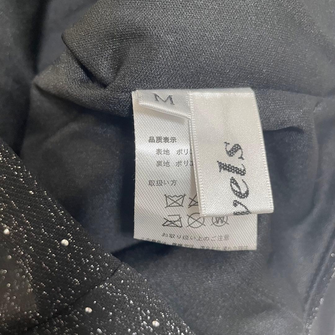 jewels パール襟　フロントジップセットアップドレス　M