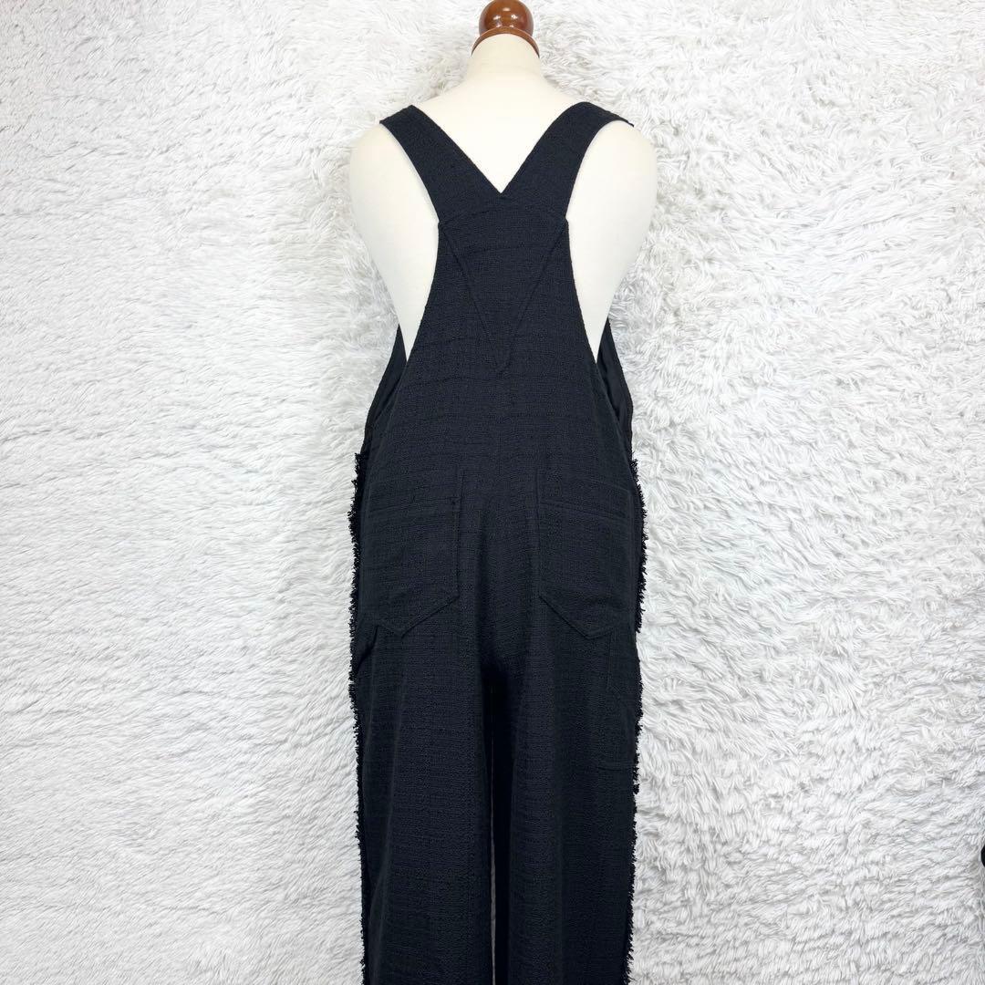 【美品】フレームワーク 20th ツイード オーバーオール ブラック 38 M