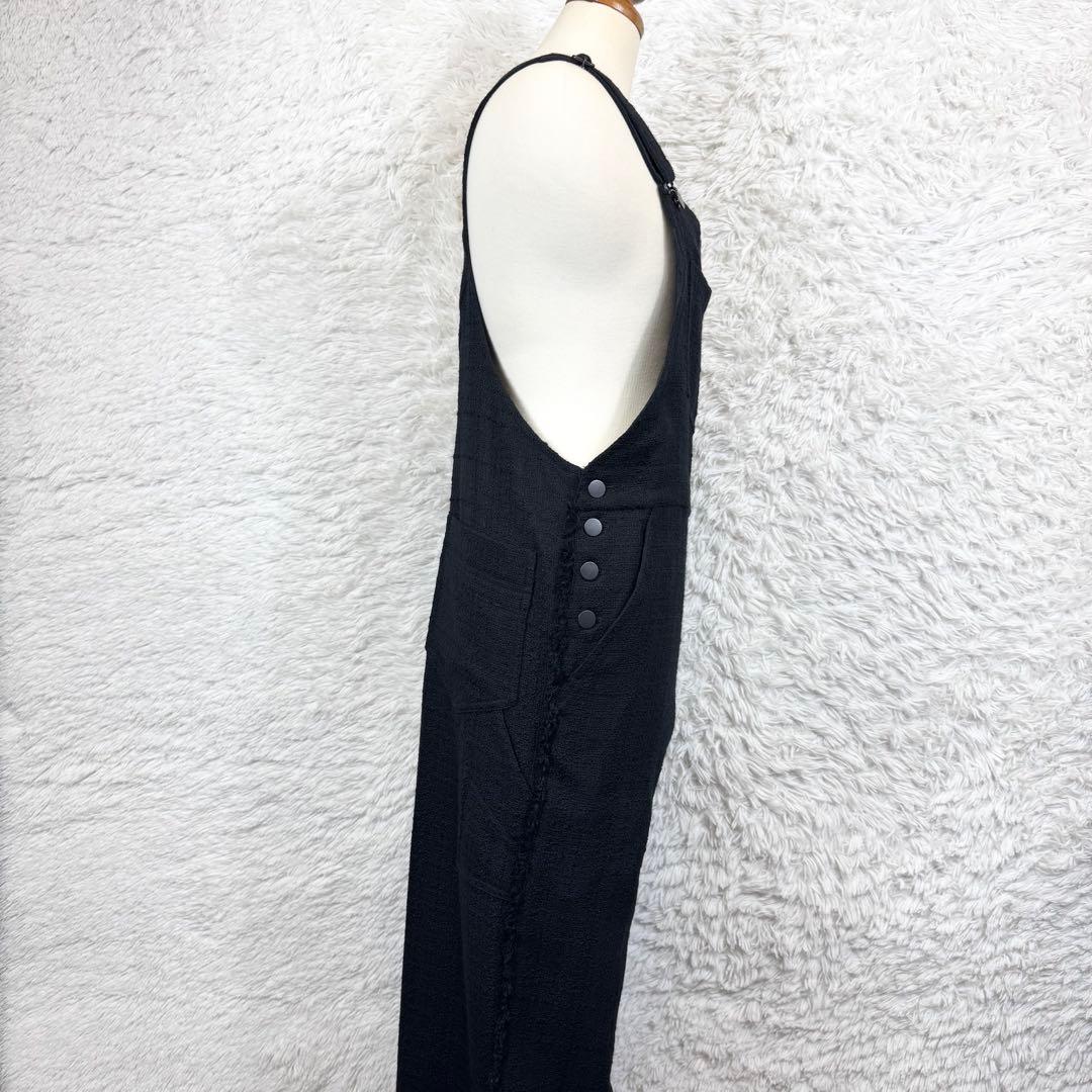 【美品】フレームワーク 20th ツイード オーバーオール ブラック 38 M