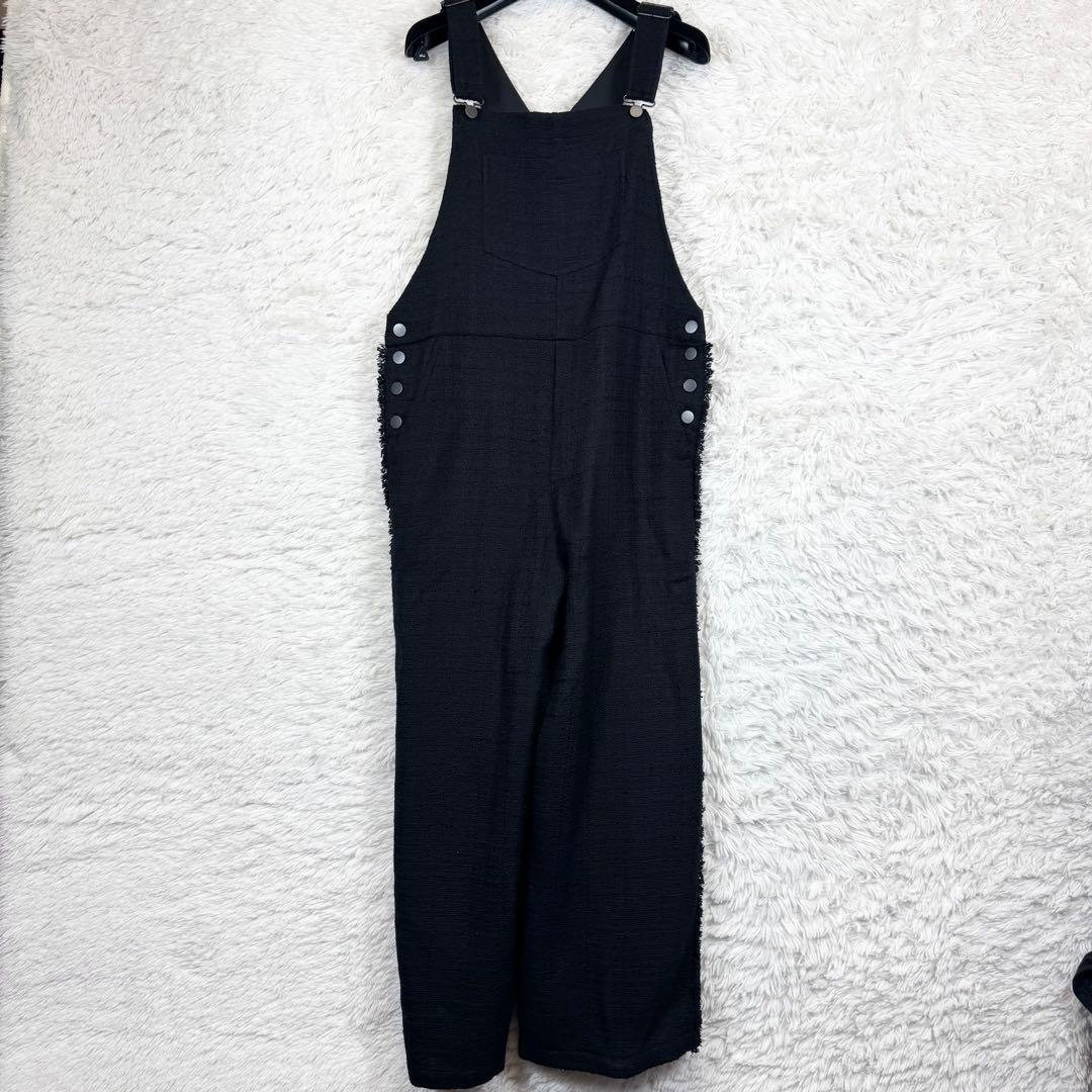 【美品】フレームワーク 20th ツイード オーバーオール ブラック 38 M
