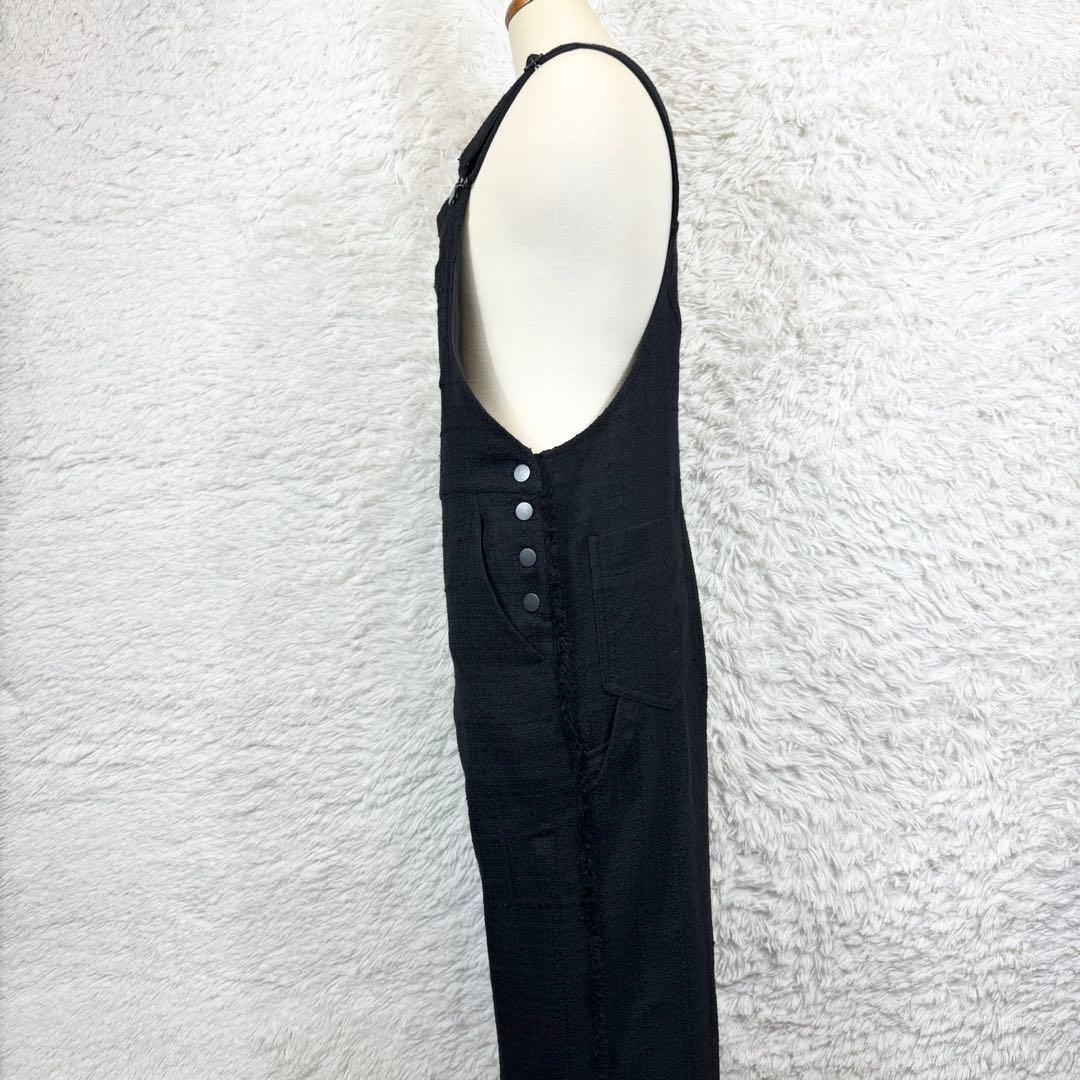 【美品】フレームワーク 20th ツイード オーバーオール ブラック 38 M