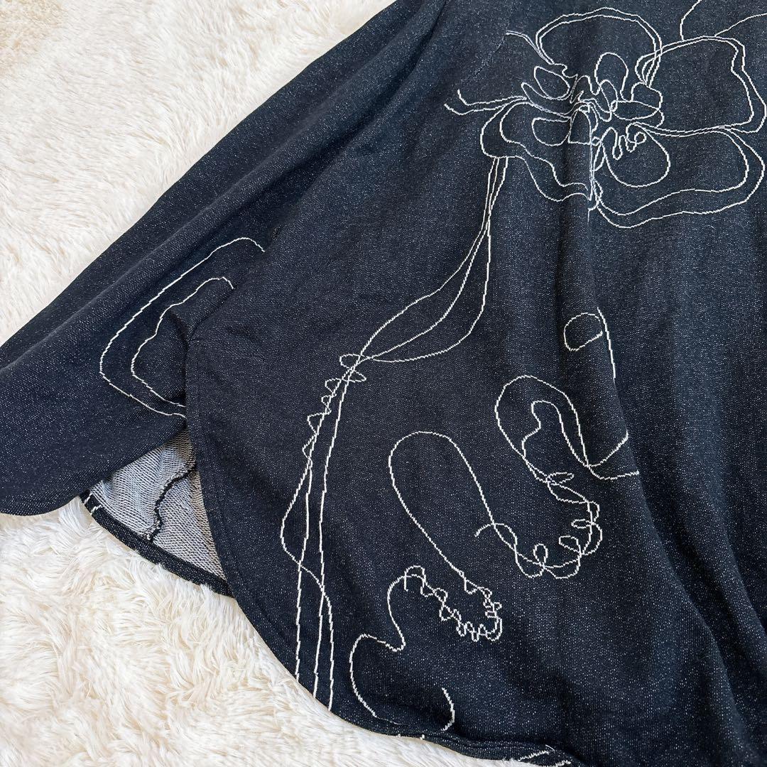 2024年モデル☆慈雨 糸あそび チュニック ワンピース 花 刺繍