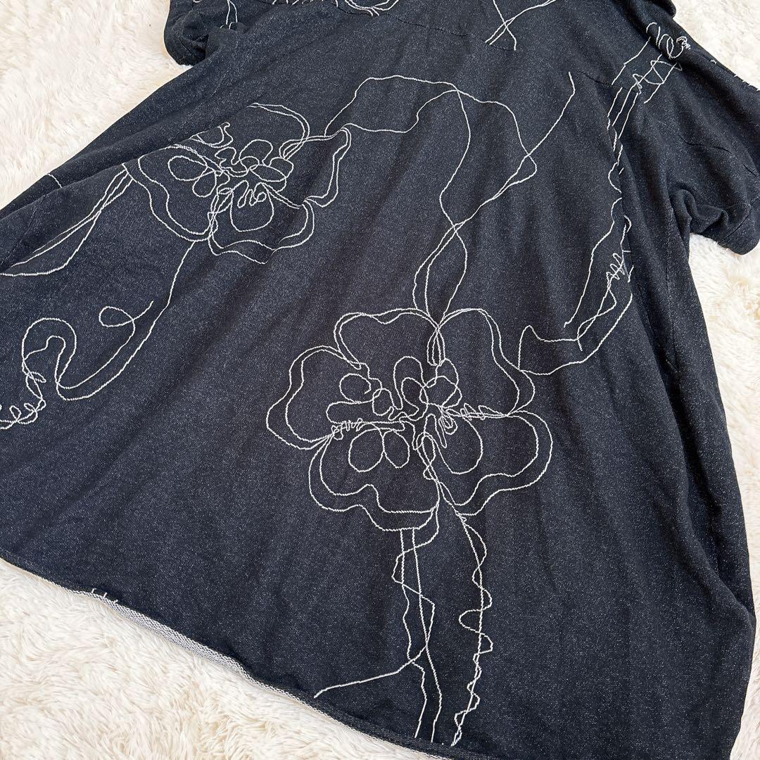 2024年モデル☆慈雨 糸あそび チュニック ワンピース 花 刺繍