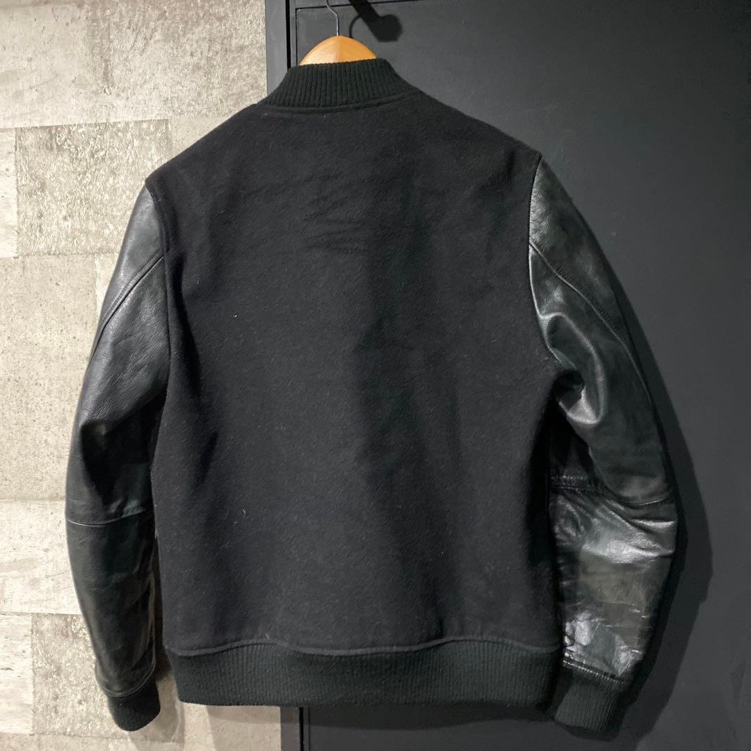 メンズビギ スタジャン ブラック ウール×レザー サイズ04