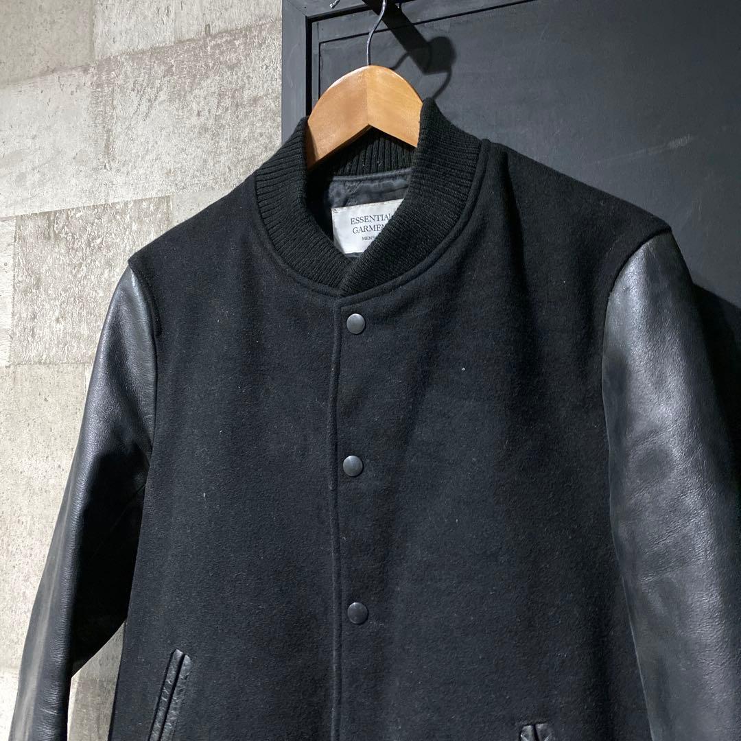 メンズビギ スタジャン ブラック ウール×レザー サイズ04