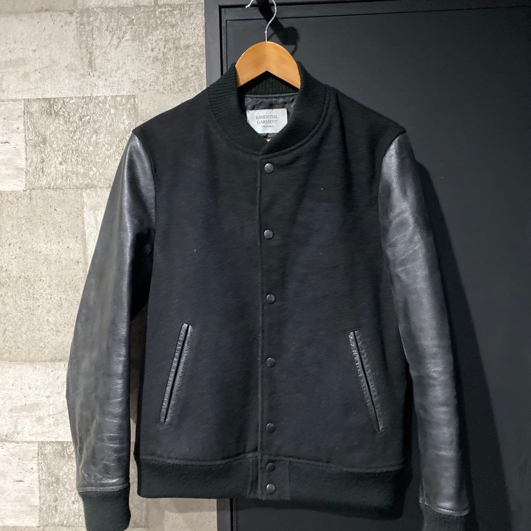 メンズビギ スタジャン ブラック ウール×レザー サイズ04