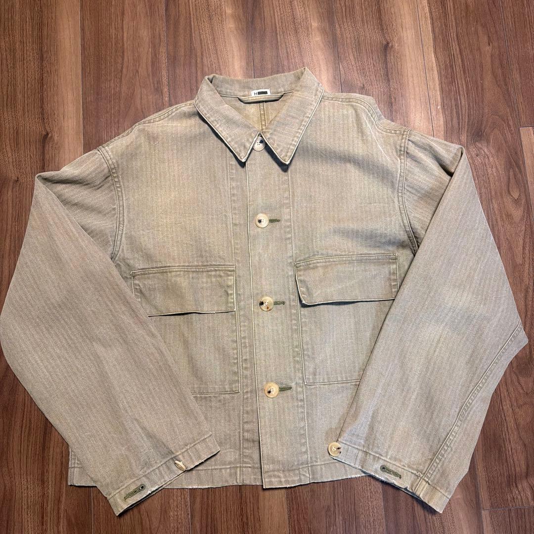 エイチビューティーアンドユース　メンズ　カーキデニムジャケット　Mサイズ