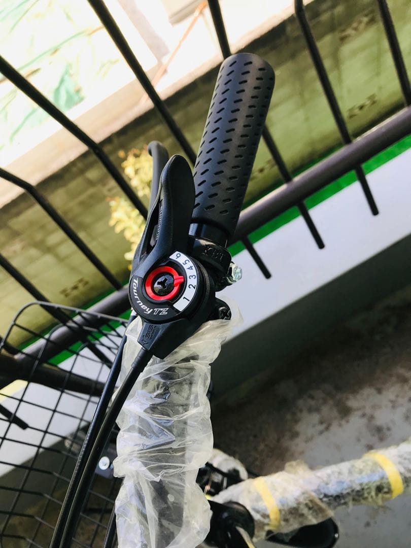 折りたたみ自転車 ブラック 前バスケット付き