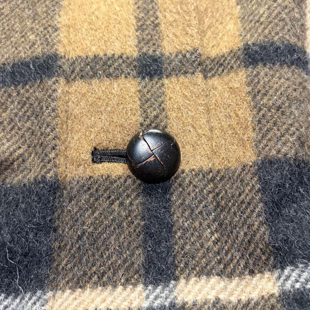 ダイアグラム　ラクーンファー コート モヘヤ　2way チェック　ファー　クルミ