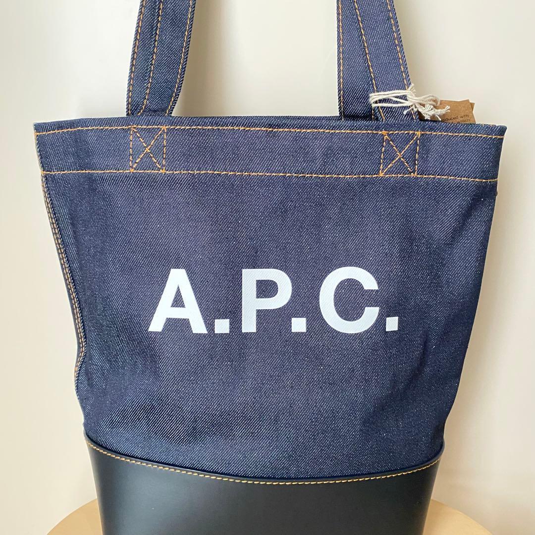【A.P.C.】アーペーセー アクセル スモール トートバッグ デニム×レザー