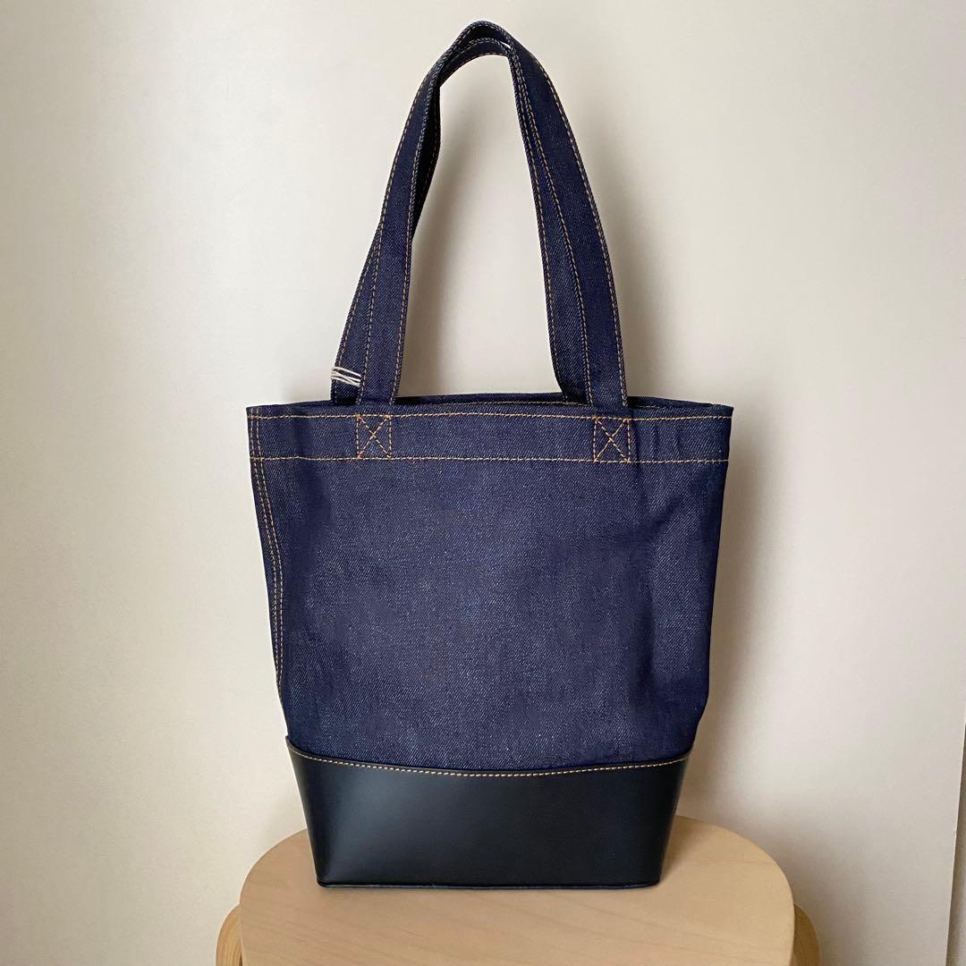 【A.P.C.】アーペーセー アクセル スモール トートバッグ デニム×レザー