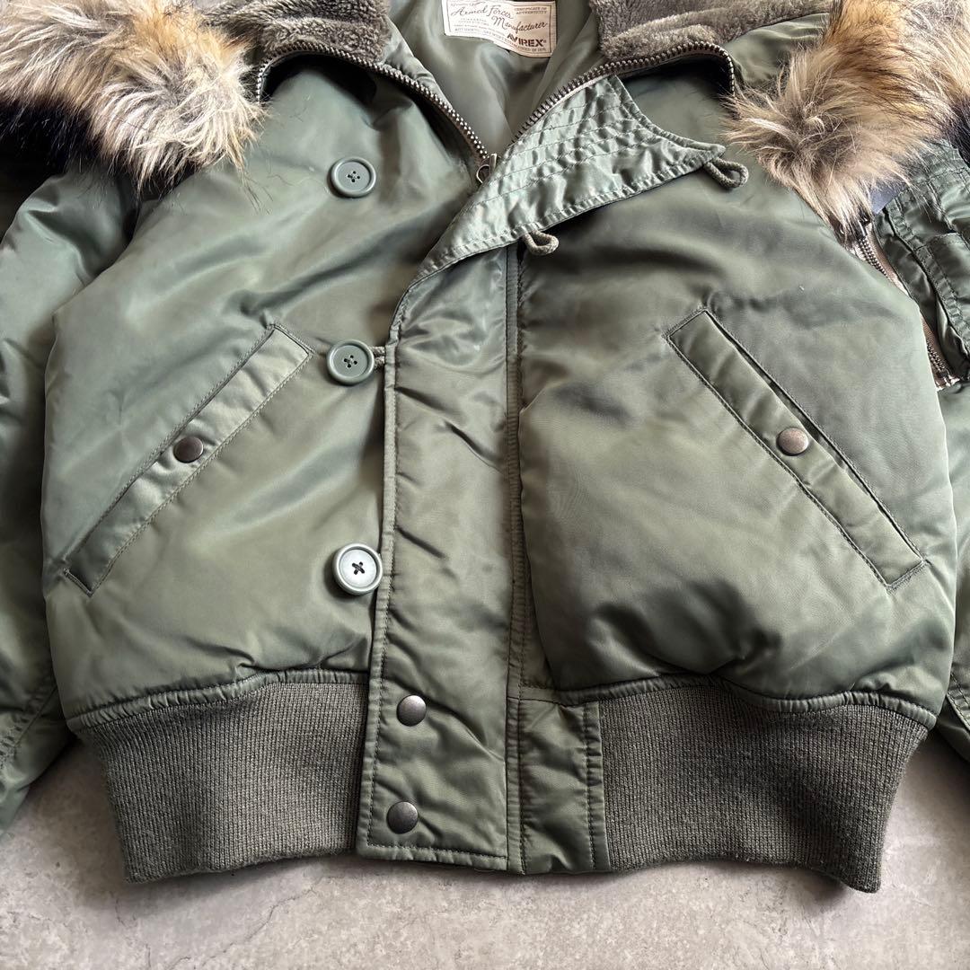 美品■AVIREX【M】N2B フライトジャケット フード ファー 短丈 Y2K