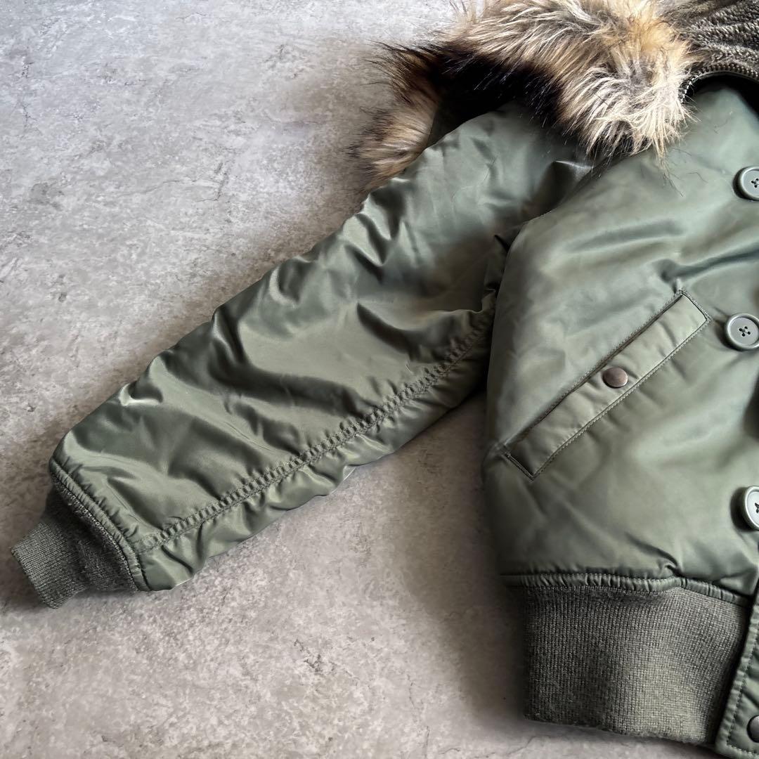 美品■AVIREX【M】N2B フライトジャケット フード ファー 短丈 Y2K