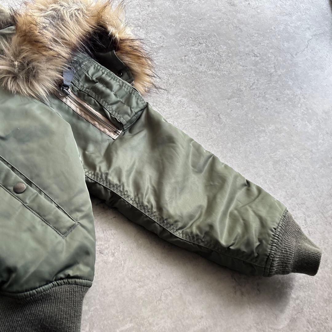 美品■AVIREX【M】N2B フライトジャケット フード ファー 短丈 Y2K