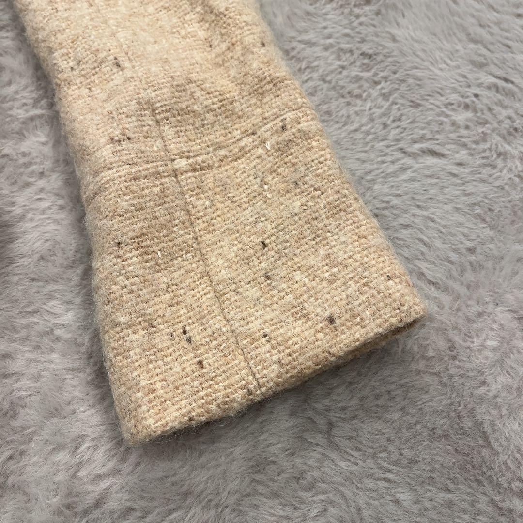 Harrods♡ミンクファー付ショート丈 ウールコート モヘア 裏地シルク 1