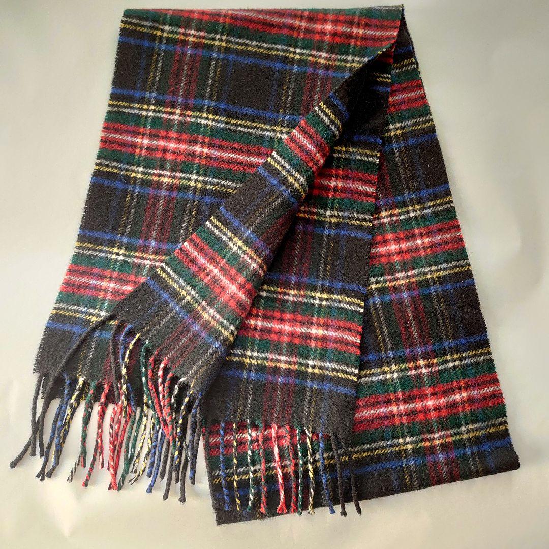 ●Johnstons of Elgin カシミヤ100% チェックマフラー