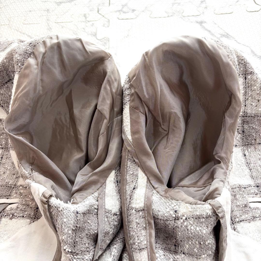 極美品✨TAGLIATORE チェック リネン テーラードジャケット ネップ加工