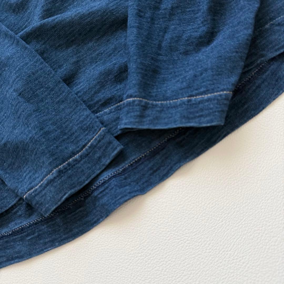 45R クルーネック　インディゴ　ロンT コットン天竺ロングスリーブ