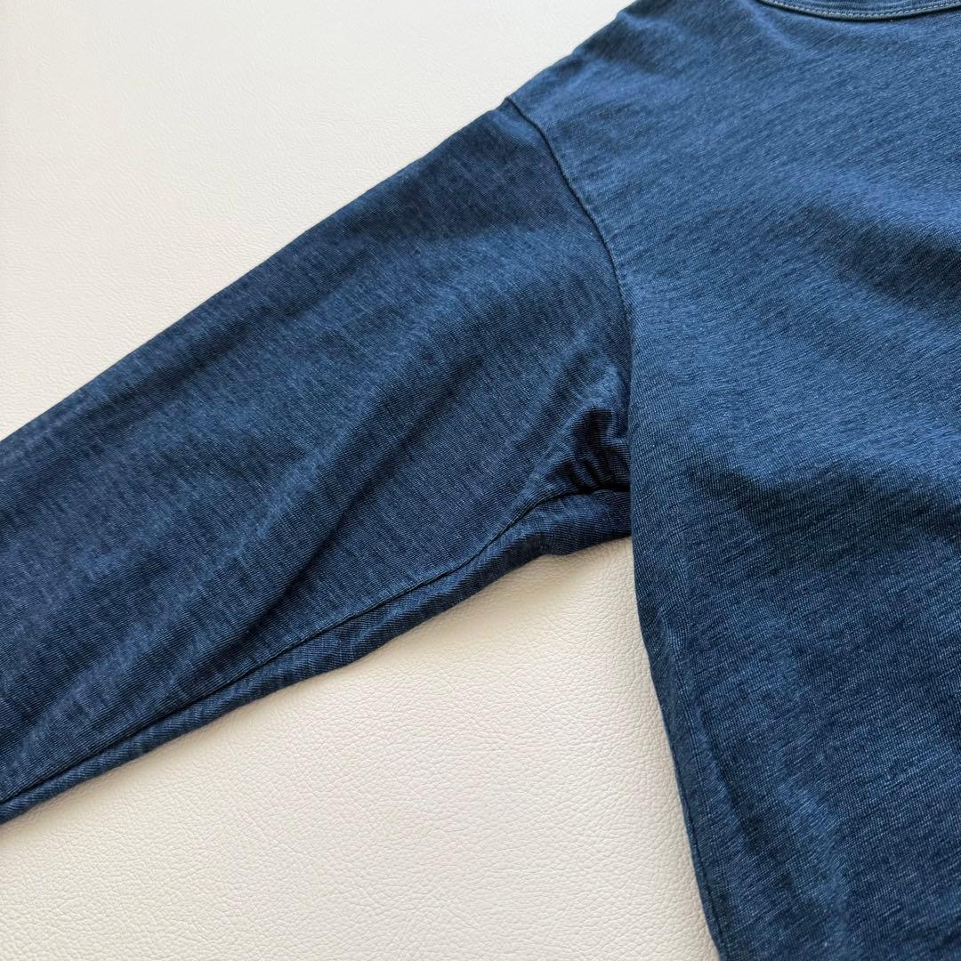 45R クルーネック　インディゴ　ロンT コットン天竺ロングスリーブ