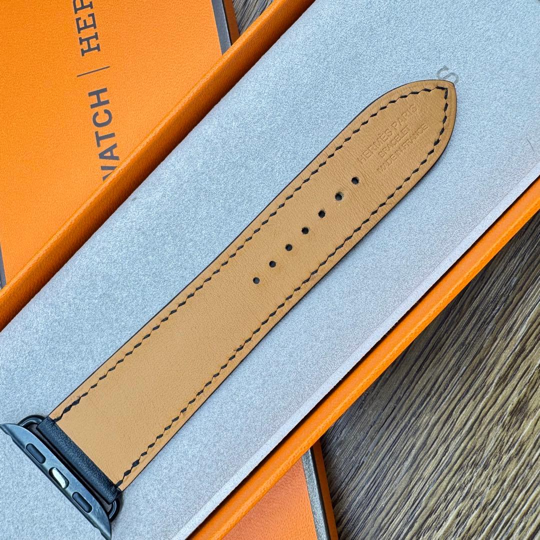 2461 Apple Watch エルメス　ブラック　黒　HERMES レザー