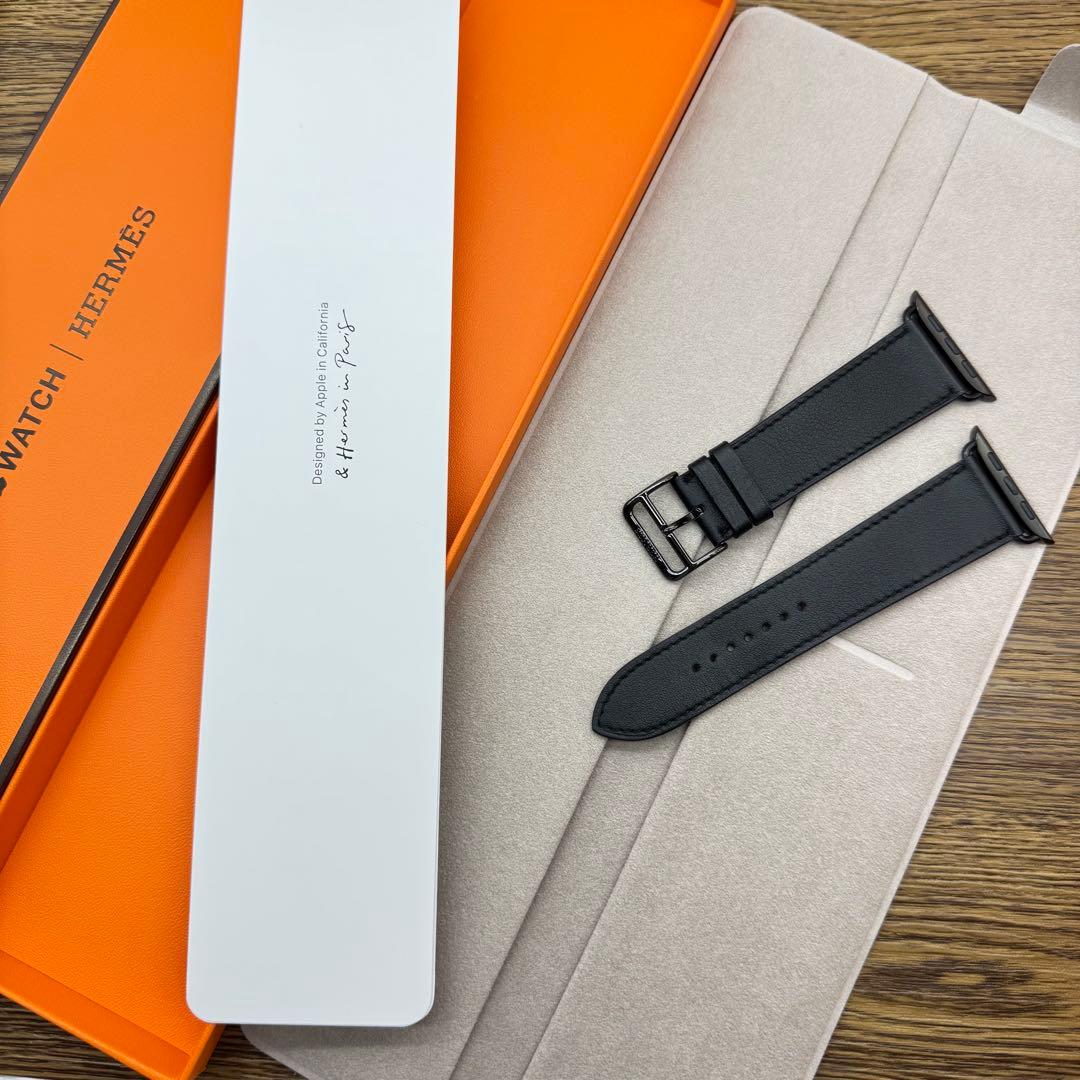 2461 Apple Watch エルメス　ブラック　黒　HERMES レザー