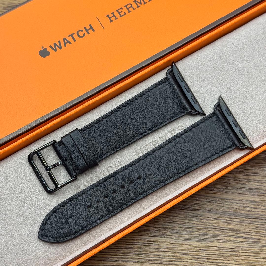 2461 Apple Watch エルメス　ブラック　黒　HERMES レザー