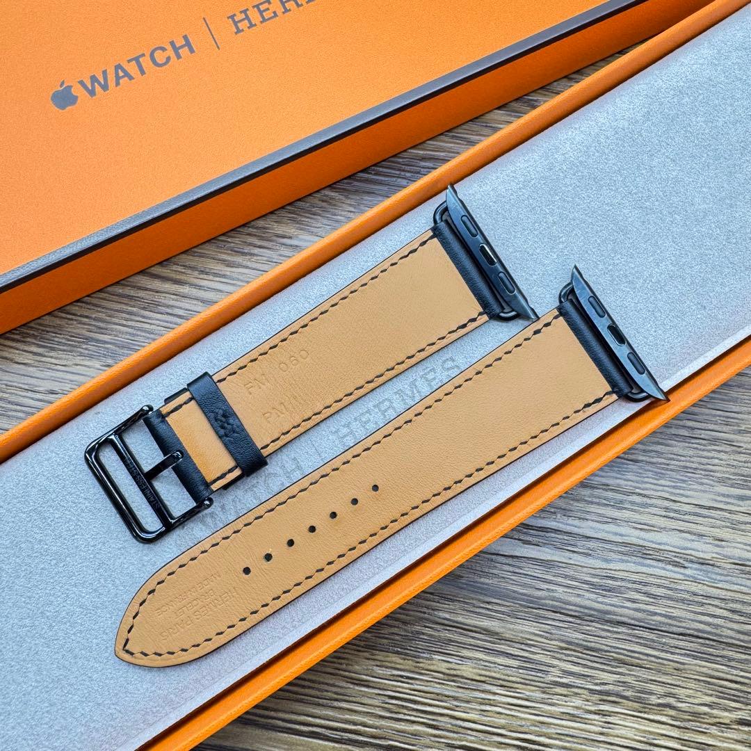 2461 Apple Watch エルメス　ブラック　黒　HERMES レザー