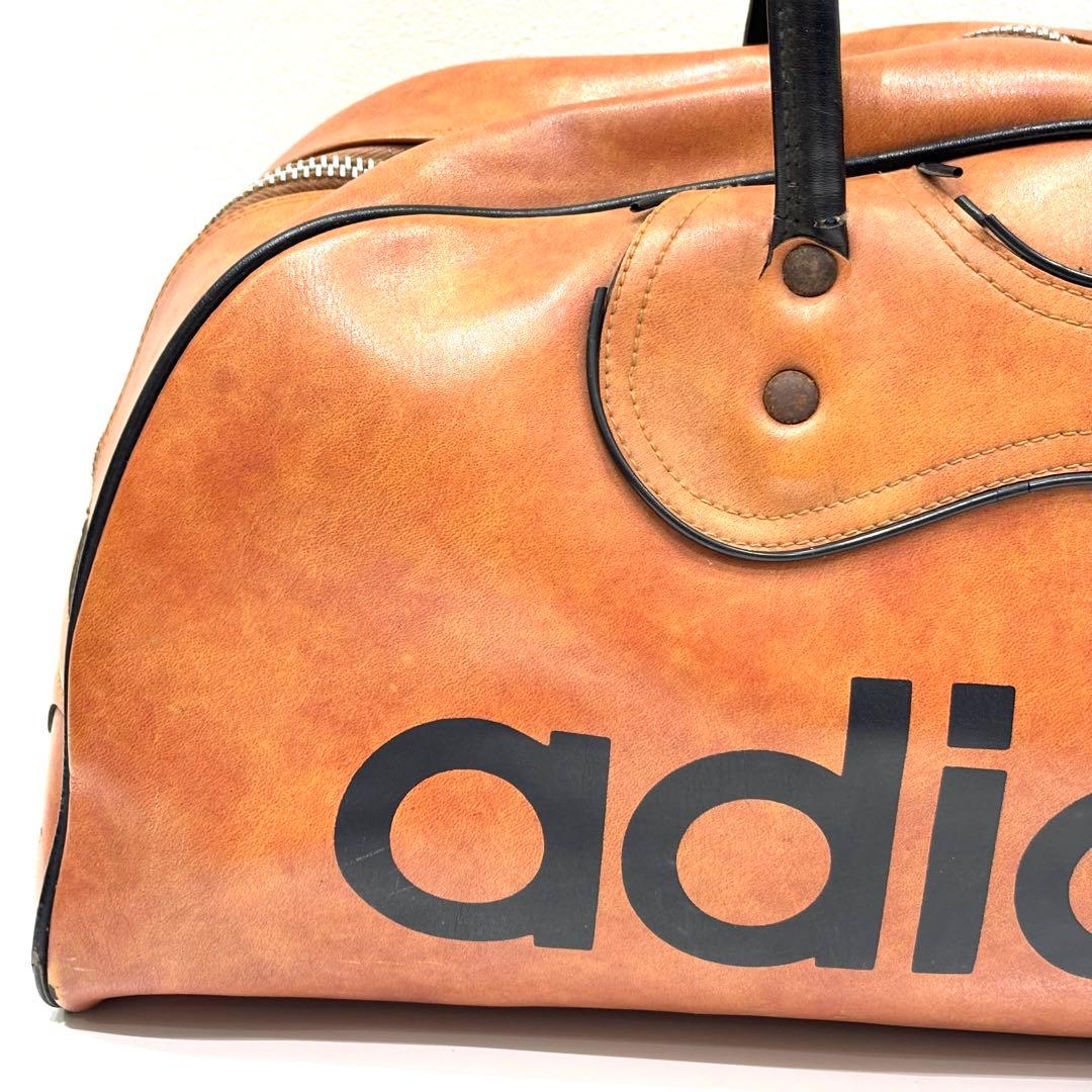 70s アディダス ボストンバッグ レザー ブラウン ヴィンテージ