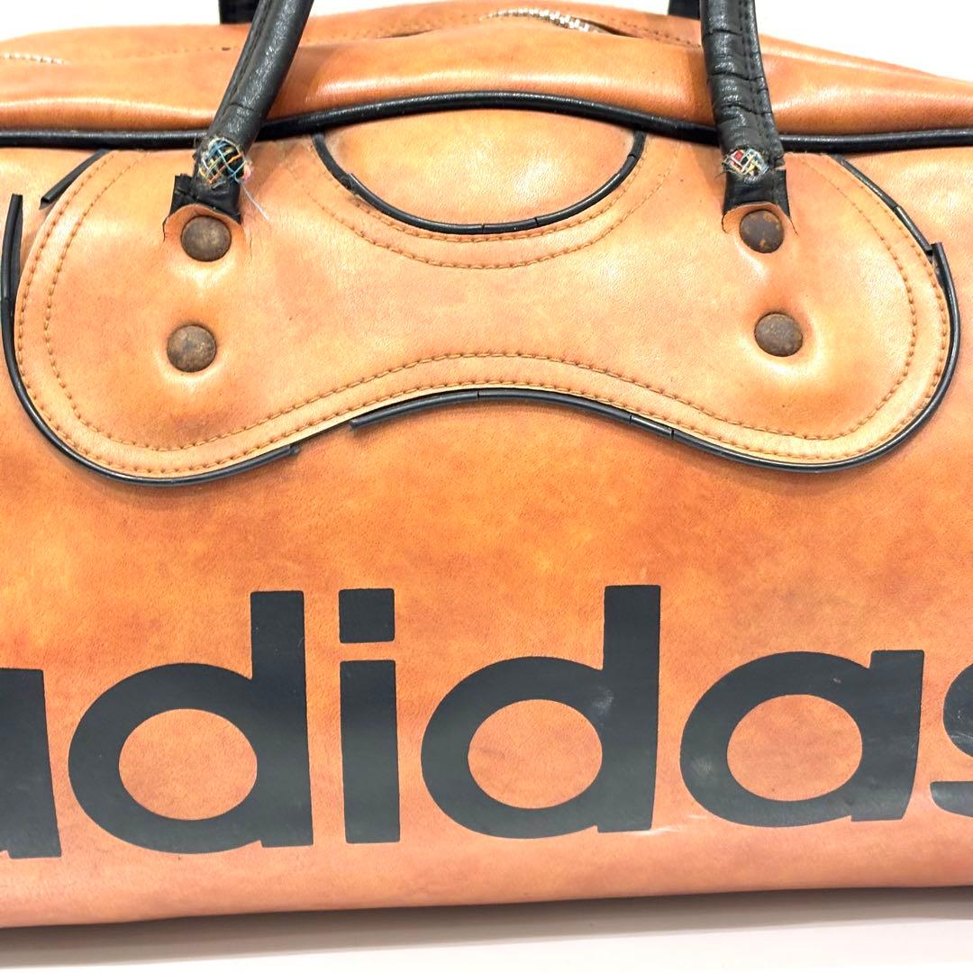 70s アディダス ボストンバッグ レザー ブラウン ヴィンテージ