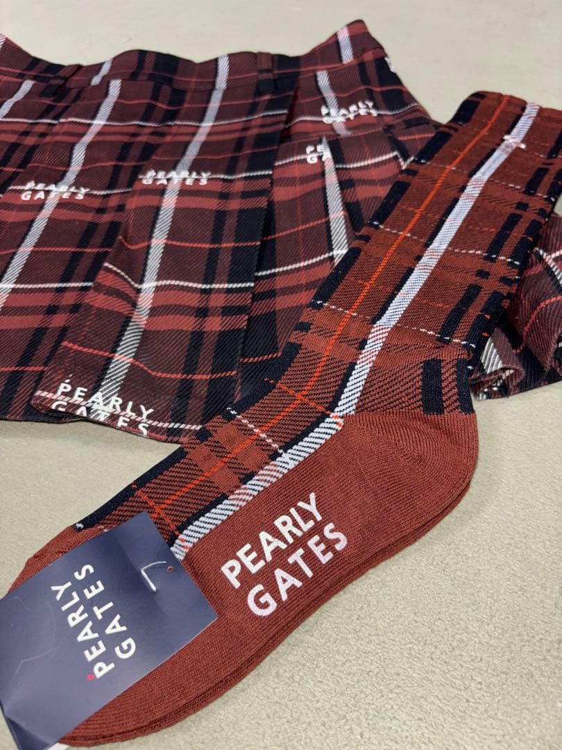 （新品、美品）パーリーゲイツ 、グレンチェック柄シリーズ、2点セット、サイズ1