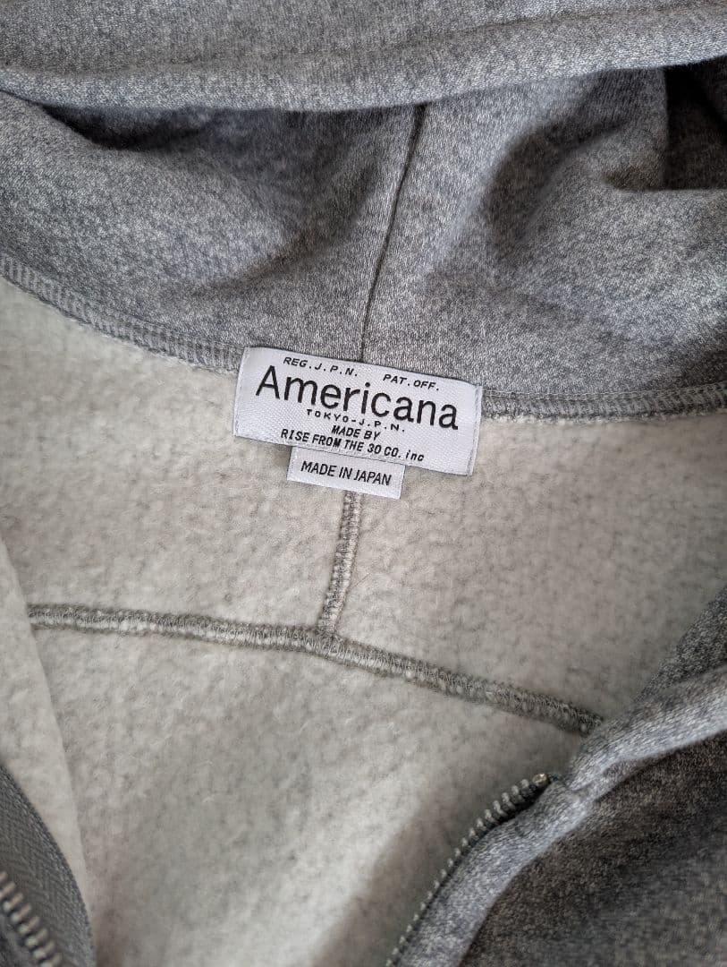 アメリカーナ★Americana WIDE FULLZIP HOODIE グレー