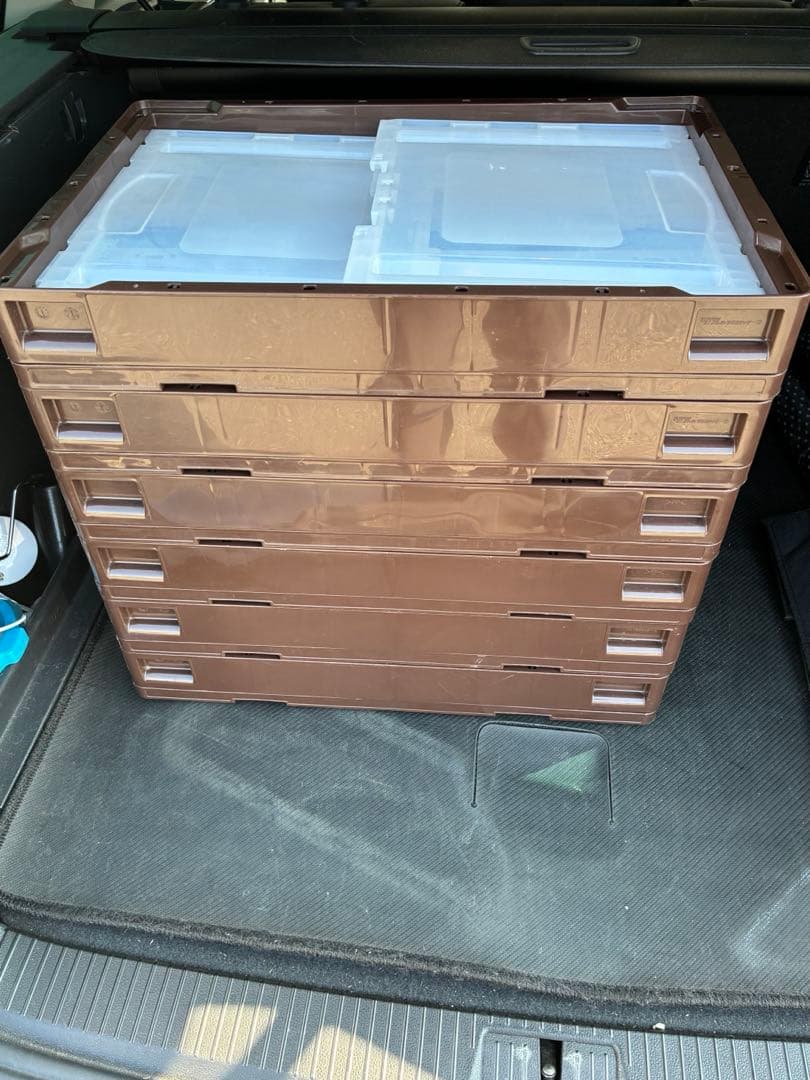 アスクル 現場のチカラ 長編扉付き折りたたみコンテナ 6個