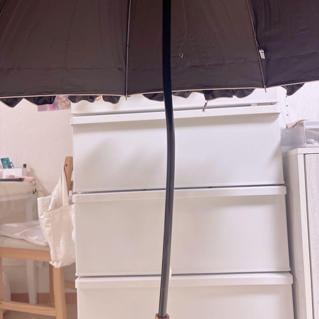 【美品】芦屋ロサブラン 日傘 ダブルフリル ピンク ミドルサイズ55㎝