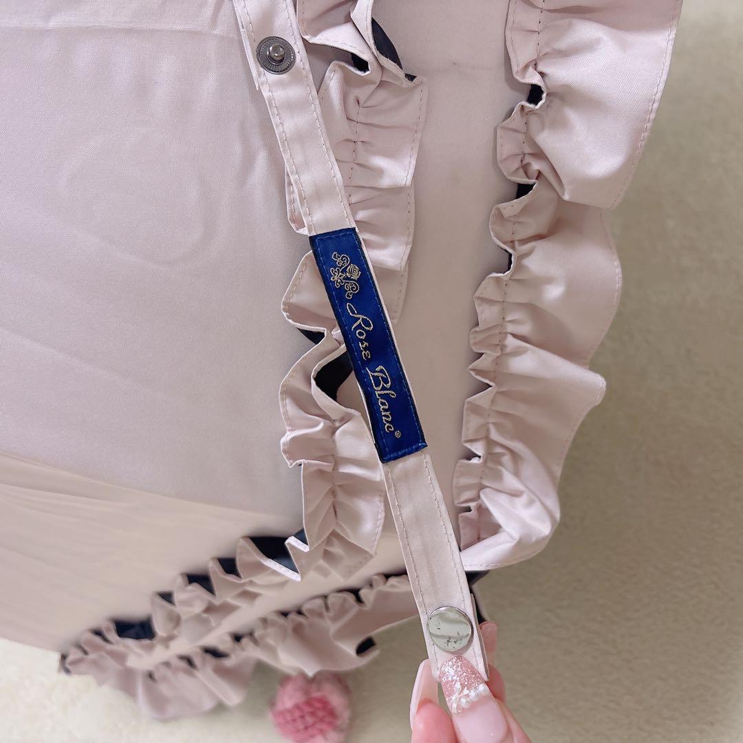 【美品】芦屋ロサブラン 日傘 ダブルフリル ピンク ミドルサイズ55㎝