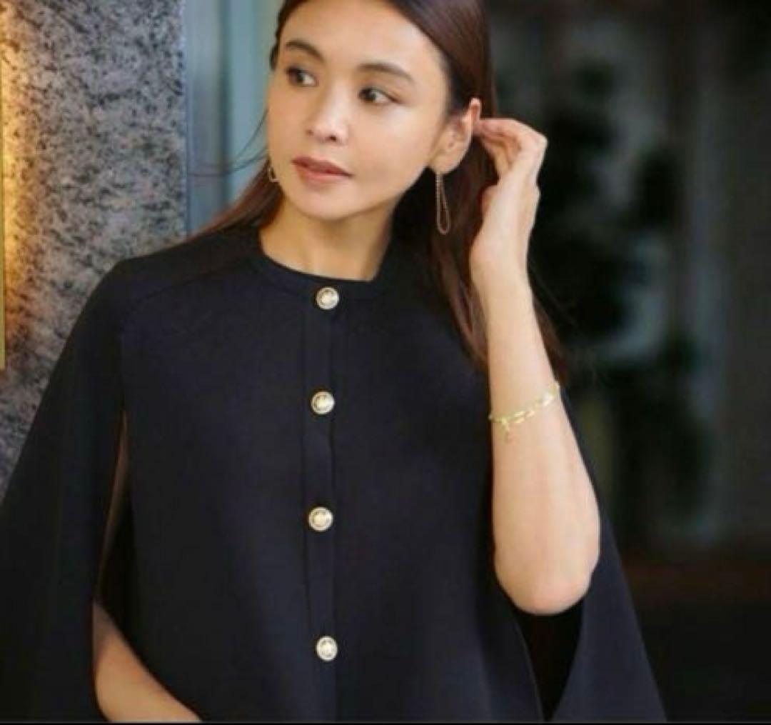 《美品》ブラック　ユナイテッドアローズ　ケープニット　カーディガン