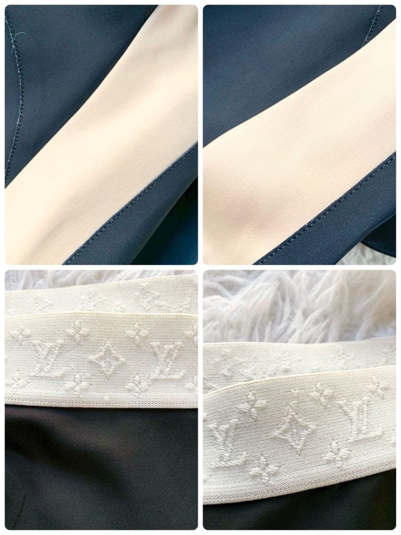 ルイヴィトン　ヴィタミンズ　シャイニー　レギンスパンツ　モノグラム　サイドライン