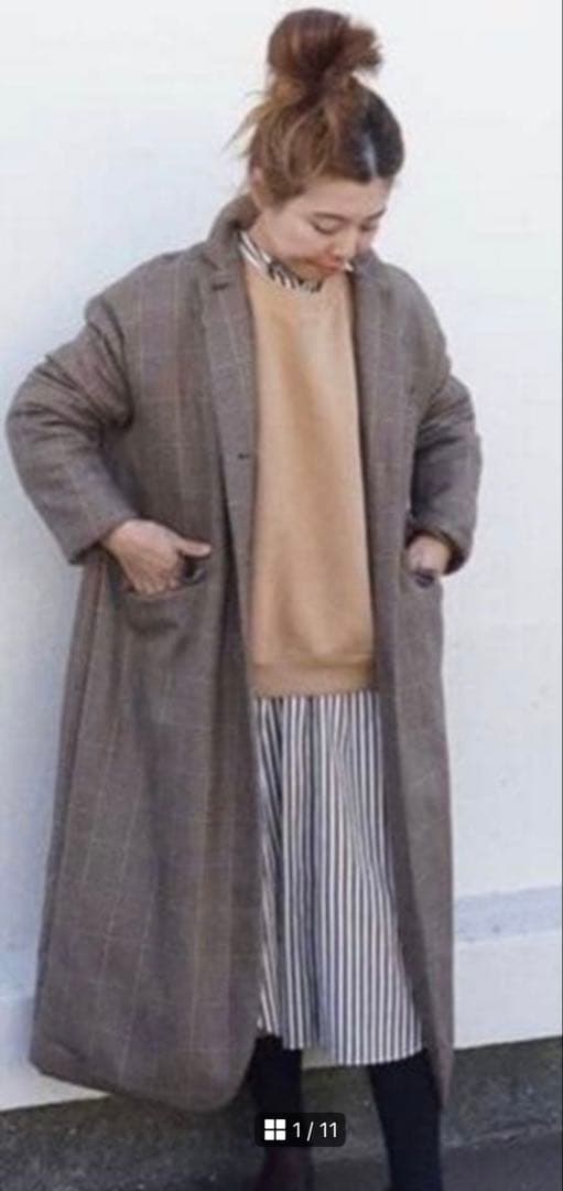 ジャーナルスタンダードラックス　美品チェックチェスターコート