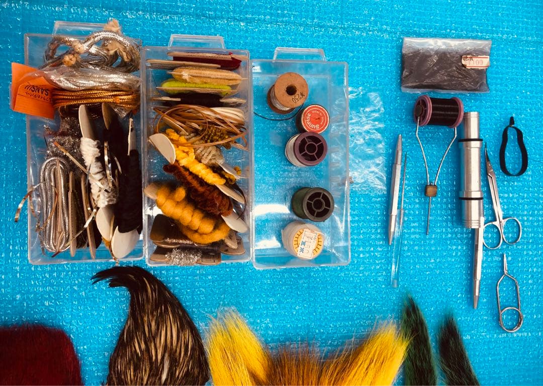 Fly fishing マテリアル 素材 タイイング　針　羽