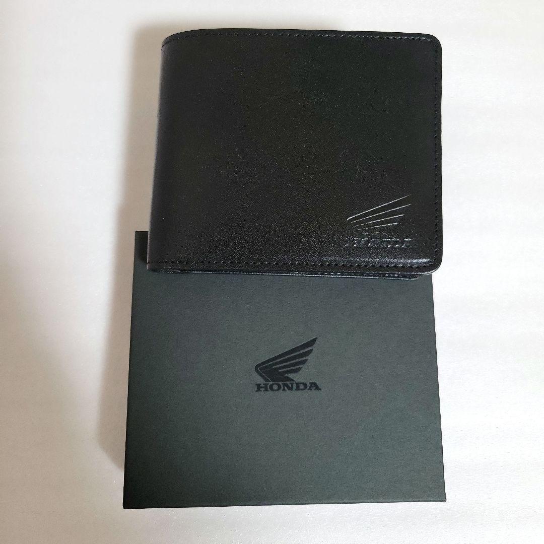HONDA　レザートラッドウォレット　財布　二つ折り　/　ブラック