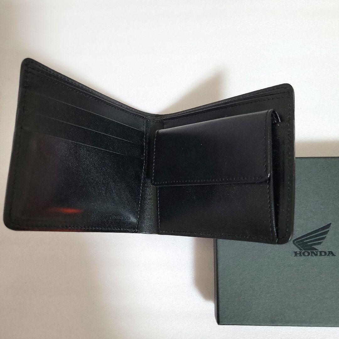 HONDA　レザートラッドウォレット　財布　二つ折り　/　ブラック