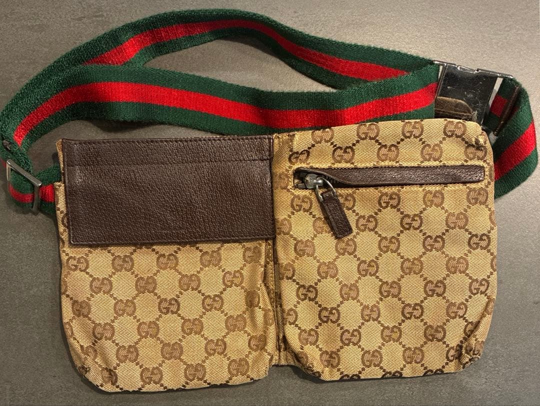GUCCI （グッチ）ボディバッグ GG キャンバス レザー シェリーライン