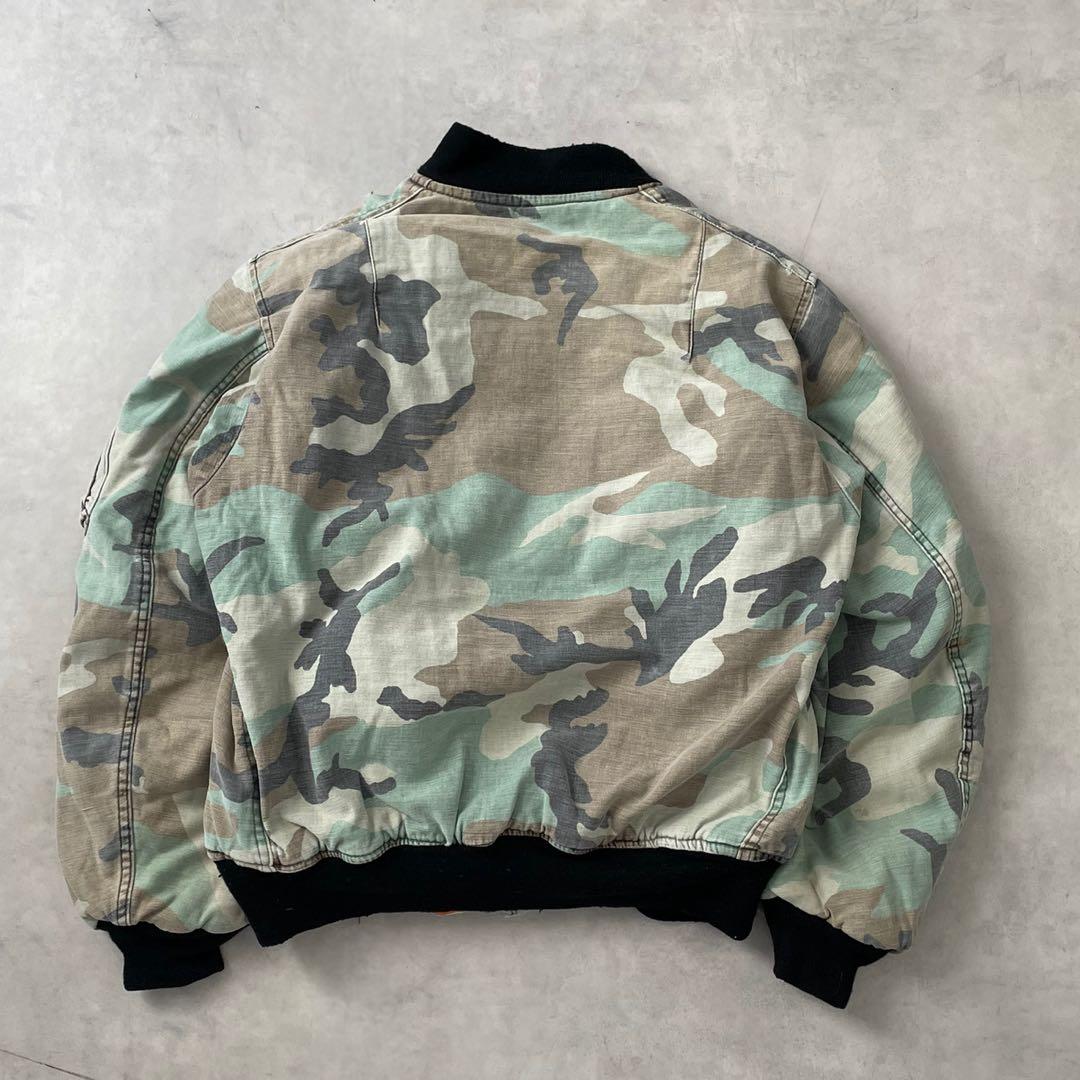 80s 鬼フェード　Ma-1 カモ柄　迷彩