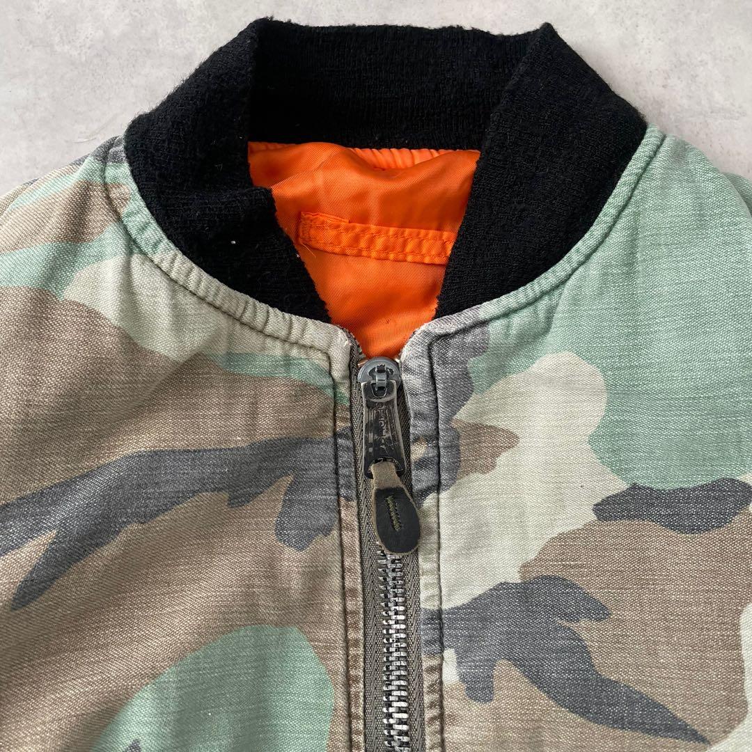 80s 鬼フェード　Ma-1 カモ柄　迷彩