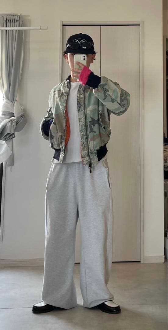 80s 鬼フェード　Ma-1 カモ柄　迷彩