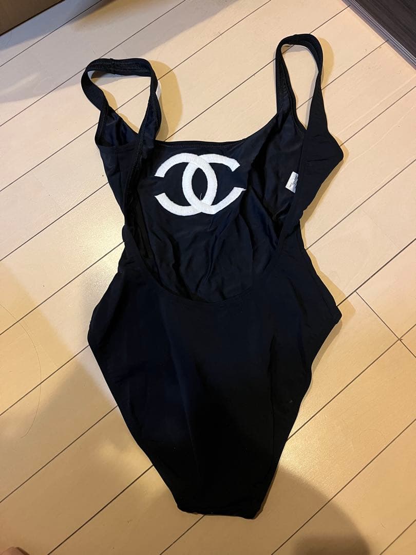 激レア　正規品　CHANEL ワンピース水着 黒 38 レア　ヴィンテージ