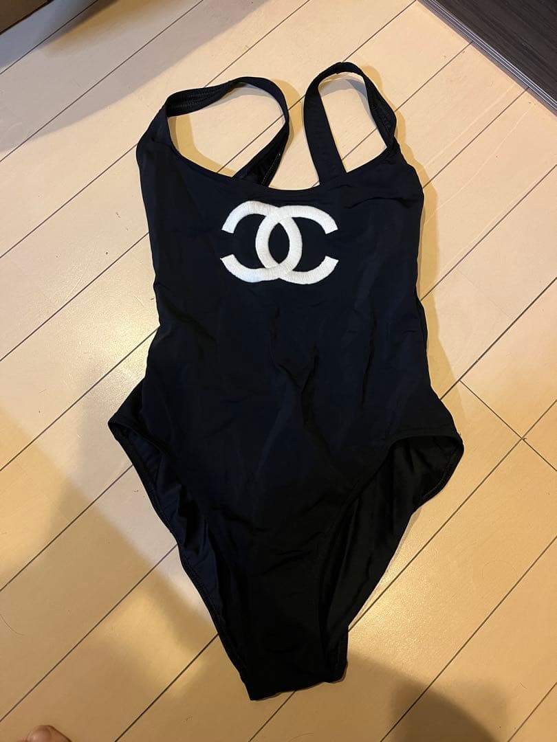 激レア　正規品　CHANEL ワンピース水着 黒 38 レア　ヴィンテージ