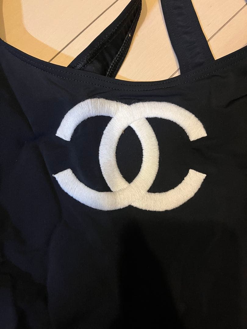 激レア　正規品　CHANEL ワンピース水着 黒 38 レア　ヴィンテージ