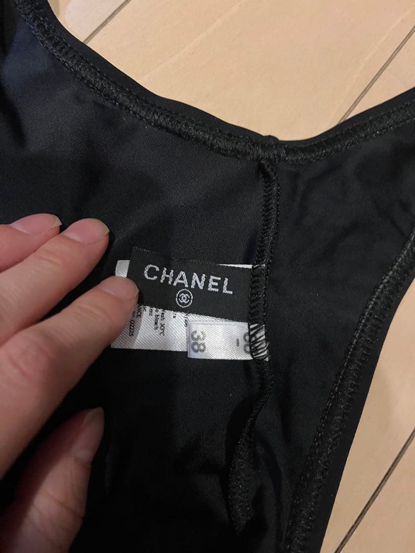 激レア　正規品　CHANEL ワンピース水着 黒 38 レア　ヴィンテージ