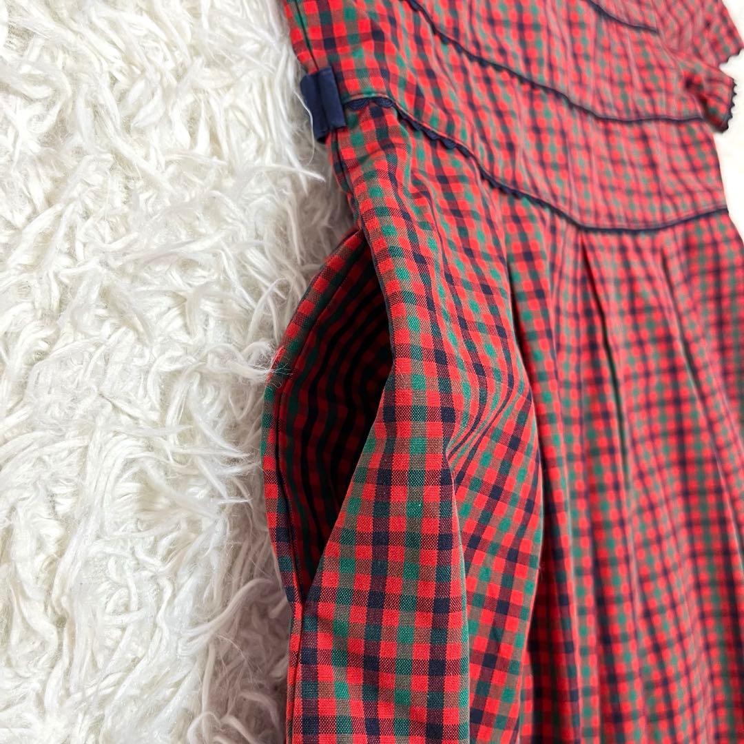 専用✨ファミリア　フォーマルアンサンブル110白襟ワンピース　ボレロ定番チェック