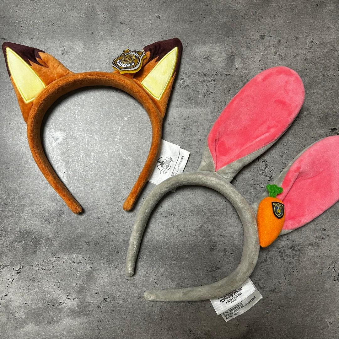 【上海ディズニー限定】ズートピア カチューシャセット(ジュディ・ニック)